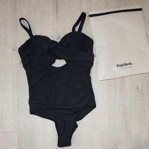 Popilush Black Women's One-Piece Swimsuit